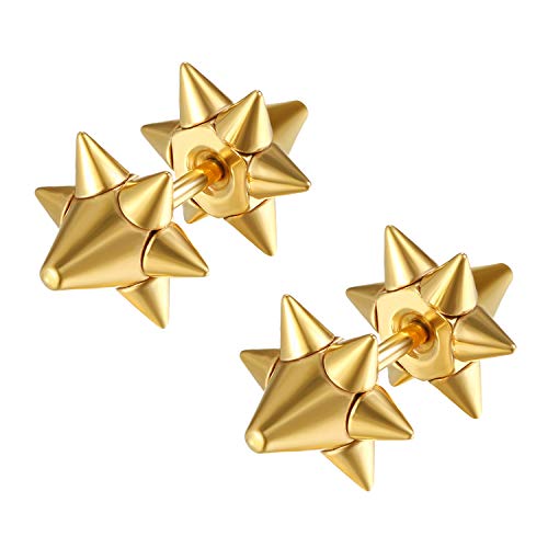 JewelryWe Schmuck Fakeplugs Ohrstecker Edelstahl Spike Taper Nieten Fake Plug Ohrringe Ohr Cheater Tunnel Piercing für Herren Damen Gold JewelryWe Schmuck Fakeplugs Ohrstecker Edelstahl Spike Taper Nieten Fake Plug Ohrringe Ohr Cheater Tunnel Piercing für Herren Damen Gold von JewelryWe