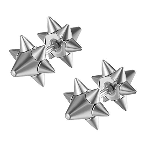 JewelryWe Fake Plug Ohrstecker Nieten: Herren Damen Edelstahl Spike Taper Nieten Kegeln Spitzen Tunnel Ohrringe Fake Ohr Plugs Ohrstecker Schraube Helix Tragus Piercings Punk Hip Hop Silber JewelryWe Fake Plug Ohrstecker Nieten: Herren Damen Edelstahl Spike Taper Nieten Kegeln Spitzen Tunnel Ohrringe Fake Ohr Plugs Ohrstecker Schraube Helix Tragus Piercings Punk Hip Hop Silber von JewelryWe