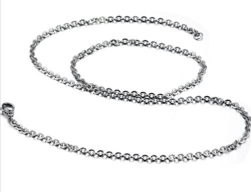 JewelryWe Schmuck Herren Damen Edelstahl feine Ankerkette, 2mm bis 3mm Halskette Silber in 45 55 cm verfügbar (100) von JewelryWe