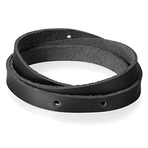 JewelryWe Schmuck Herren Wickelarmband, Multiturn Geflochten Leder Armband Armreif Manschette, Schwarz von JewelryWe