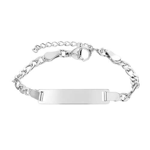 JewelryWe Schmuck Kinder Baby Armband Edelstahl Figarokette Hochglanz Poliert Kinderarmband Armkette für Junge Mädchen Silber JewelryWe Schmuck Kinder Baby Armband Edelstahl Figarokette Hochglanz Poliert Kinderarmband Armkette für Junge Mädchen Silber von JewelryWe