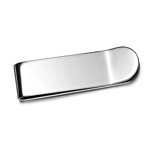 JewelryWe Schmuck Klassiker Poliert Edelstahl GELDSCHEINKLAMMER GELDKLAMMER GELDCLIP Money Clip MONEYCLIP, Silber für Herren Männer - mit Geschenk Tüte von JewelryWe