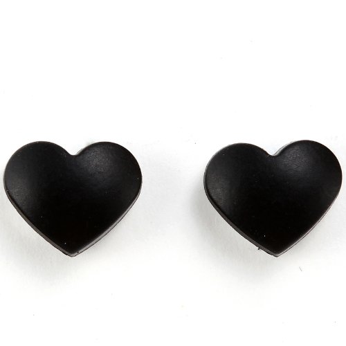 JewelryWe MAGNET Ohrstecker Herz Ohrringe: Schwarz Herzförmig Magnetische Ohrstecker Neon Fake Plugs MAGNETOHRRINGE Fake Piercing Tunnel Ohrringe Ohne Ohrloch Ohrschmuck für Damen Mädchen von JewelryWe