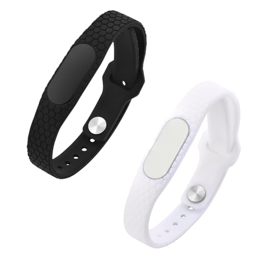 JewelryWe Silikon Armband für Herren Damen: 2 Stück Notfallarmband Edelstahl Silikonband einfache verstellbare Gummi-Armbänder ID-Armbänder mit Gravurplatte Geschenk für Frauen Männer von JewelryWe