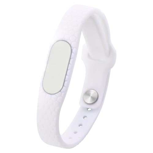 JewelryWe Silikon Armband für Herren Damen: Weiß Notfallarmband Edelstahl Silikonband einfache verstellbare Gummi-Armbänder ID-Armbänder mit Gravurplatte Geschenk für Frauen Männer von JewelryWe