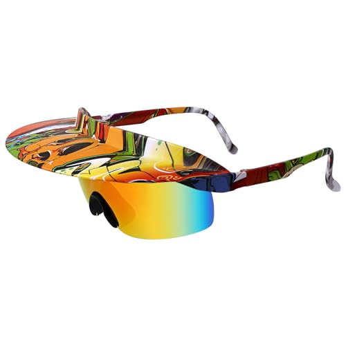 JewelryWe Sonnenbrille mit Schirm für Kinder Jugendliche: Farbig UV400 Schutz Sportbrille mit Krempe Gummi Outdoor Sporty Brille für Jungen Mädchen JewelryWe Sonnenbrille mit Schirm für Kinder Jugendliche: Farbig UV400 Schutz Sportbrille mit Krempe Gummi Outdoor Sporty Brille für Jungen Mädchen von JewelryWe