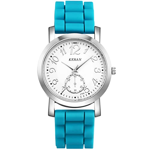 JewelryWe Uhren Damen Analog Quarz Armbanduhr Klassisch Einfach Beiläufige Uhr mit Silikon Armband Blau JewelryWe Uhren Damen Analog Quarz Armbanduhr Klassisch Einfach Beiläufige Uhr mit Silikon Armband Blau von JewelryWe