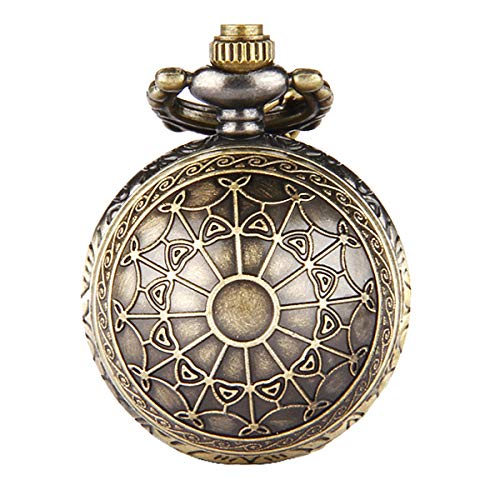 JewelryWe Vintage Steampunk Spinnennetz Taschenuhr Analog Quarz Kettenuhr Uhr Halskette Kette Bronze Vatertagsgeschenk von JewelryWe