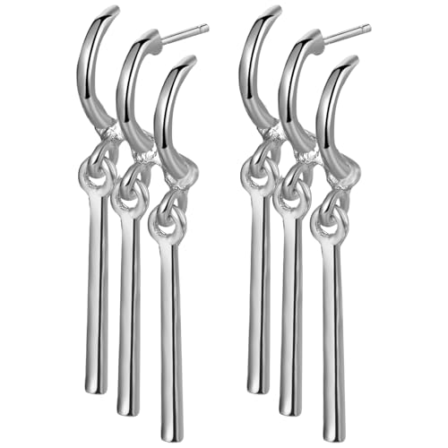 JewelryWe Zorro Ohrringe für Herren Damen: Silber Edelstahl Roronoa Zoro Tropfen Ohrringe Anime Ohrhänger One Piece Lorenor Zorro Kostüm Cosplay Schmuck für Zoro Fans Anime-Liebhaber von JewelryWe