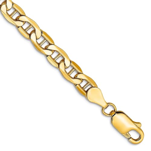 10 Karat Gelbgold, 4,75 mm, halbmassives nautisches Schiff, Mariner, Ankerkette, Armband, Gliederarmband für Damen und Herren, 18 centimeters, Metall, Kein Edelstein 10 Karat Gelbgold, 4,75 mm, halbmassives nautisches Schiff, Mariner, Ankerkette, Armband, Gliederarmband für Damen und Herren, 18 centimeters, Metall, Kein Edelstein von JewelryWeb