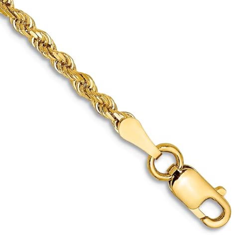 10 Karat Gelbgold, massives 2,25 mm funkelndes Seil, 18 cm, Karabinerarmband, Gliederarmband für Damen und Herren 10 Karat Gelbgold, massives 2,25 mm funkelndes Seil, 18 cm, Karabinerarmband, Gliederarmband für Damen und Herren von JewelryWeb