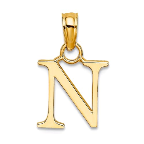 10 Karat Gold N Block Buchstabe Name Personalisierte Monogramm Initiale Hochglanz Charm Anhänger Halskette für Frauen 10 Karat Gold N Block Buchstabe Name Personalisierte Monogramm Initiale Hochglanz Charm Anhänger Halskette für Frauen von JewelryWeb
