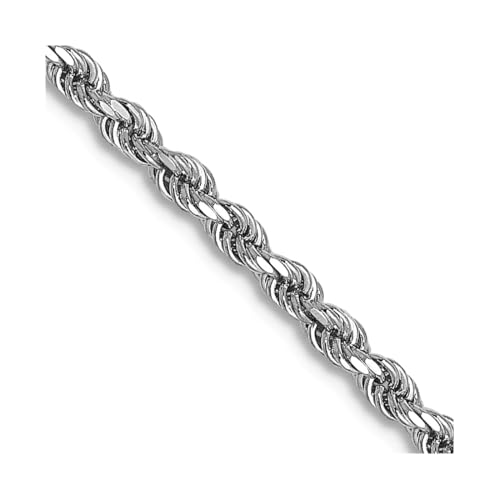 10 Karat Weißgold, massiv poliert, Karabinerverschluss, Valu plus 1,5 mm funkelnde Kette, Halskette 41 cm Kette für Damen und Herren 10 Karat Weißgold, massiv poliert, Karabinerverschluss, Valu plus 1,5 mm funkelnde Kette, Halskette 41 cm Kette für Damen und Herren von JewelryWeb
