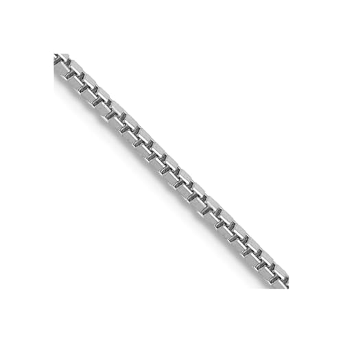 10 Karat Weißgold massiv poliert 1 mm Kastenkette Halskette Karabiner-Kette Halskette für Damen und Herren, 56 centimeters, Gold Metall Weißes Gold, Kein Edelstein 10 Karat Weißgold massiv poliert 1 mm Kastenkette Halskette Karabiner-Kette Halskette für Damen und Herren, 56 centimeters, Gold Metall Weißes Gold, Kein Edelstein von JewelryWeb