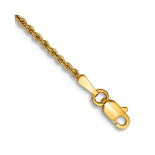 10 Karat massives Gelbgold, 1,50 mm, reguläre Kordelkette, Armband, Gliederarmband für Damen und Herren, 18 centimeters, Metall, Kein Edelstein 10 Karat massives Gelbgold, 1,50 mm, reguläre Kordelkette, Armband, Gliederarmband für Damen und Herren, 18 centimeters, Metall, Kein Edelstein von JewelryWeb