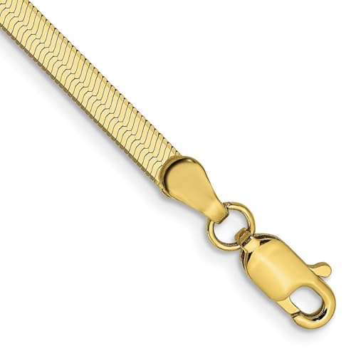 10 Karat massives Gelbgold, 3,0 mm, seidiges Fischgräten-Kettenarmband, Gliederarmband für Damen und Herren, 23 centimeters, Metall Seide Knochen Metall Seide, Kein Edelstein 10 Karat massives Gelbgold, 3,0 mm, seidiges Fischgräten-Kettenarmband, Gliederarmband für Damen und Herren, 23 centimeters, Metall Seide Knochen Metall Seide, Kein Edelstein von JewelryWeb