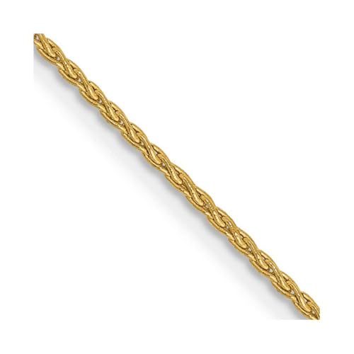 14 Karat Gelbgold, 1,2 mm, runde Weizenkette, Halskette, 36 cm, One Size, Gold Metall Gelbgold, Kein Edelstein von JewelryWeb