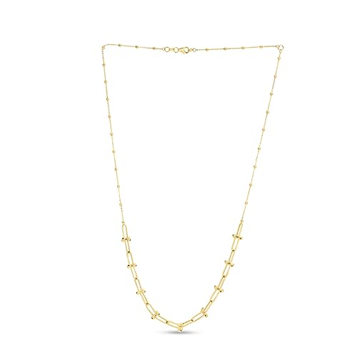 14 Karat Gelbgold, Jax-Perlenkette mit Karabinerverschluss, 0,8 mm Kettenbreite, Schmuck, Geschenke für Frauen, 46 cm, Gelbgold von JewelryWeb