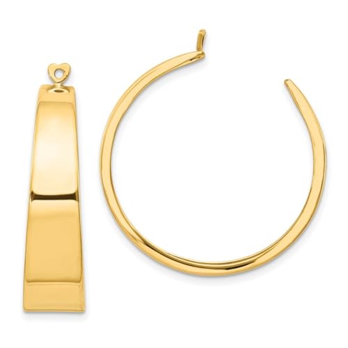14 Karat Gelbgold, massiv, poliert, Creolen, Jacken, 30 x 8 mm breit, Ohrringjacke für Damen 14 Karat Gelbgold, massiv, poliert, Creolen, Jacken, 30 x 8 mm breit, Ohrringjacke für Damen von JewelryWeb