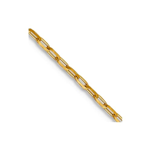 14 Karat Gelbgold, polierter Karabinerverschluss, funkelnd, lange offene Gliederkette, 1 mm breit, Schmuck für Damen, 41 cm von JewelryWeb