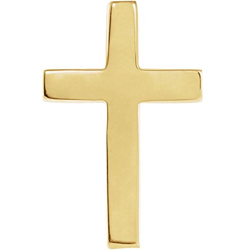 14 Karat Gelbgold 18 x 12 mm poliert religiöser Glaube Kreuz Anstecknadel Schmuck Geschenke für Männer, Metall von JewelryWeb