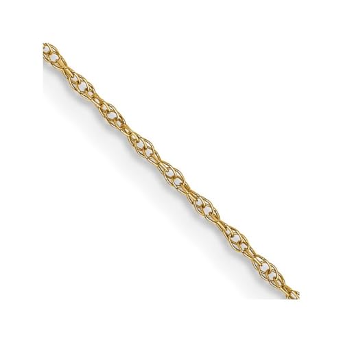 14 Karat Gold 0,6 mm kardierte Kabelkette Halskette – 33 cm, One Size, Gold Metall Goldfarben Metall Edelmetall, Kein Edelstein von JewelryWeb