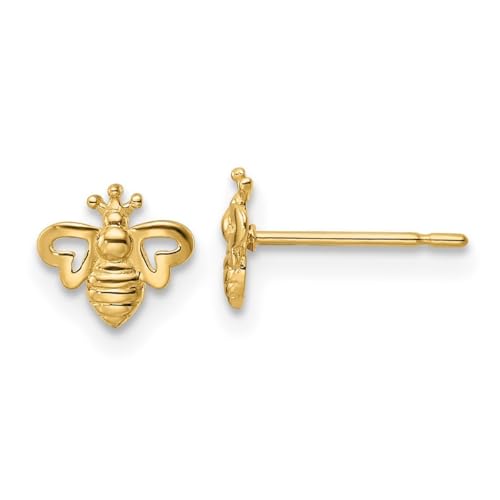14 Karat Gold Madi K Hummel-Ohrringe misst 6,13 x 6,8 mm breit, Schmuckgeschenke für Frauen, Metall Goldfarben Metall Edelmetall, Kein Edelstein von JewelryWeb