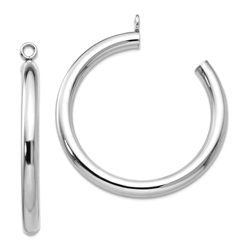14 Karat Weißgold, hohl, polierte Röhre, Creolen, Jacken, 30 x 3 mm breit, Ohrringjacke für Damen 14 Karat Weißgold, hohl, polierte Röhre, Creolen, Jacken, 30 x 3 mm breit, Ohrringjacke für Damen von JewelryWeb