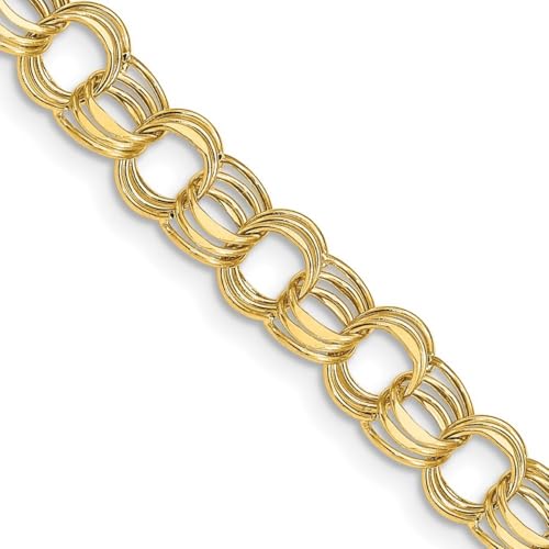 14-karätiges Lite-Charm-Armband mit 3 Gliedern, in verschiedenen Längen erhältlich: 18, 20, 21 und 11 mm, 7 mm, 8,5 mm, 8 mm, Gelbgold von JewelryWeb