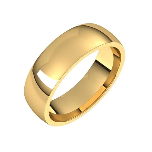 14ct poliert Licht Komfort Fit Band Ring in Roségold Weißgold Gelbgold Vielzahl von Ringgrößen und Vielzahl von mm Optionen, Gelbgold von JewelryWeb