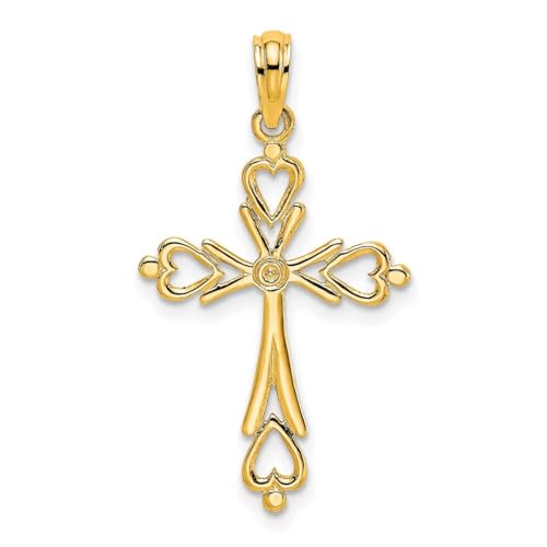 16 mm goldener religiöser Glaube-Kreuz mit Herzenden, Anhänger, Halskette, Schmuck, Geschenke für Frauen von JewelryWeb