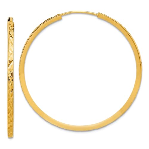 Creolen-Ohrringe für Damen, 33 mm, 14 Karat Gold, glitzernd, 32,6 x 33 mm breit, 1,55 mm dick, Einheitsgröße, Metall, Kein Edelstein Creolen-Ohrringe für Damen, 33 mm, 14 Karat Gold, glitzernd, 32,6 x 33 mm breit, 1,55 mm dick, Einheitsgröße, Metall, Kein Edelstein von JewelryWeb