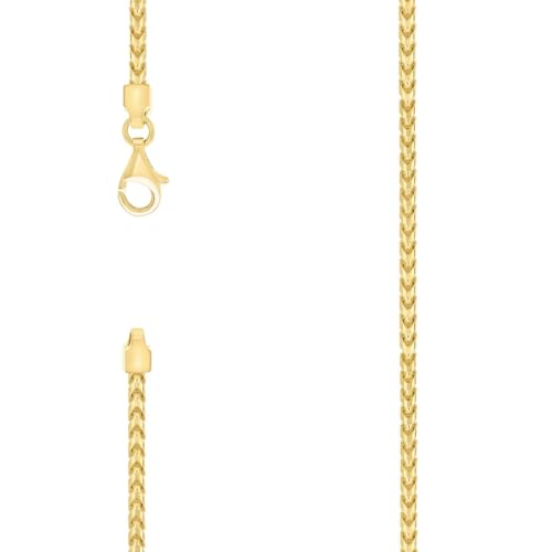 925 Silber Massive Franco Kette Gelb 3 mm Halskette 41 cm Kette Halskette für Damen und Herren von JewelryWeb