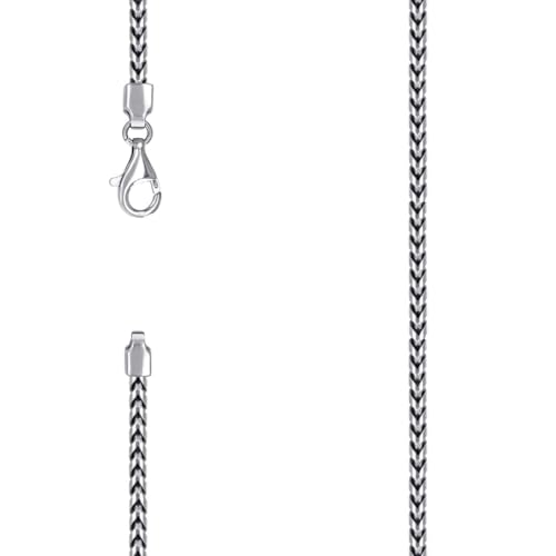 925 Silber Massive Franco Kette Rhodium 3 mm Halskette 46 cm Kette Halskette für Damen und Herren von JewelryWeb