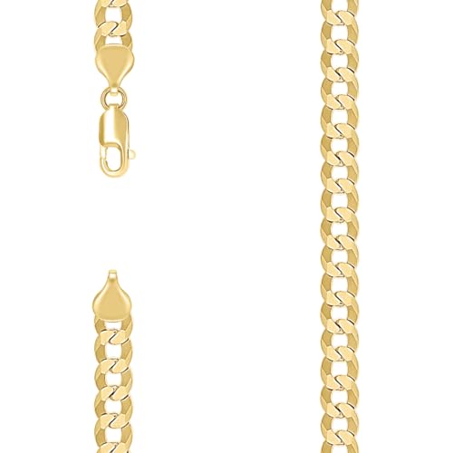 925 Sterling Silber Massiv Super Flach Komfort Panzerkette Gelb 6,8 mm Armband 20 cm Gliederarmband für Damen und Herren von JewelryWeb