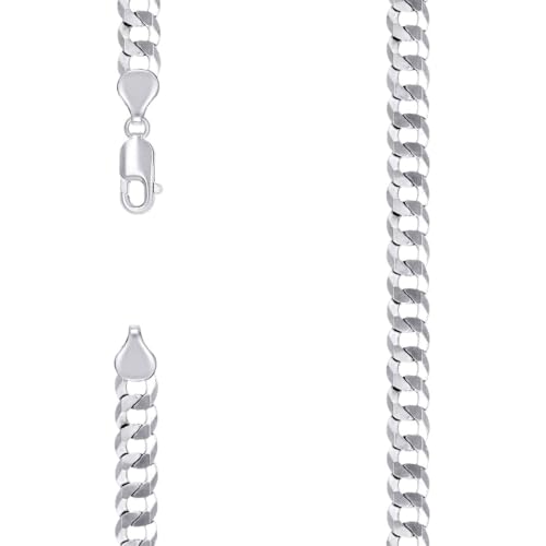 925 Sterling Silber Massiv Super Flach Komfort Panzerkette Rhodium 7,2 mm Armband 18 cm Gliederarmband für Damen und Herren 925 Sterling Silber Massiv Super Flach Komfort Panzerkette Rhodium 7,2 mm Armband 18 cm Gliederarmband für Damen und Herren von JewelryWeb