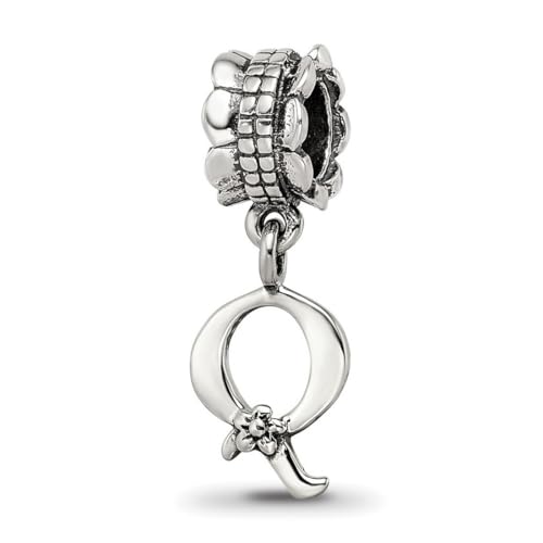 925 Sterling Silber Reflections Buchstabe Name Personalisierte Monogramm Initiale baumelnde Perle Charm Anhänger Halskette – Bead Charm für Frauen in Silber Auswahl an Initialen und Vielzahl von von Reflection Beads