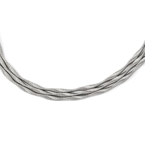 925er Sterlingsilber, poliert, mehrsträngig, ausgefallener Karabinerverschluss, rhodiniert, 3 Stränge mit 5,1 cm Verlängerung. Halskette, Schmuck, Geschenke für Frauen, 43 cm, Sterling Silber, von JewelryWeb