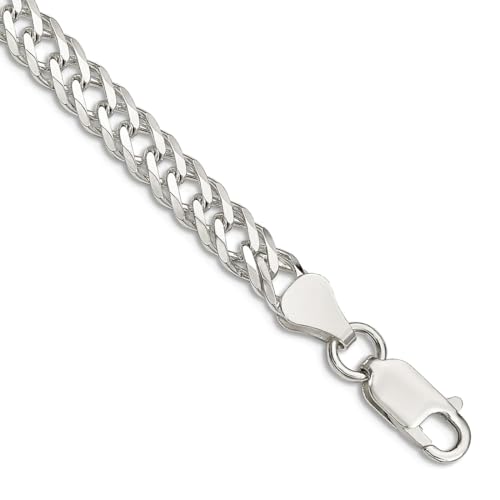 925er Sterlingsilber, Karabinerverschluss, 5,25 mm, doppelt, 6 Seiten, glitzernd, flach, Gliederkette, Armband für Damen und Herren, 18 centimeters, Metall Silber Sterling-Silber, Kein Edelstein 925er Sterlingsilber, Karabinerverschluss, 5,25 mm, doppelt, 6 Seiten, glitzernd, flach, Gliederkette, Armband für Damen und Herren, 18 centimeters, Metall Silber Sterling-Silber, Kein Edelstein von JewelryWeb