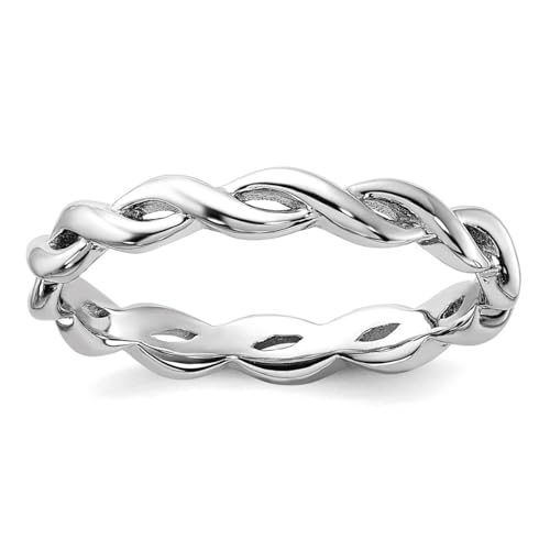 925er Sterlingsilber, stapelbar, geschnitzt, Bandring, Größe 5 stapelbar, für Damen und Herren von JewelryWeb