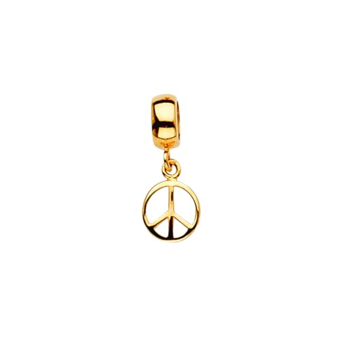 Anhänger aus 14 Karat Gelbgold, für Mix-and-Match-Armbänder, 7 x 16 mm von JewelryWeb