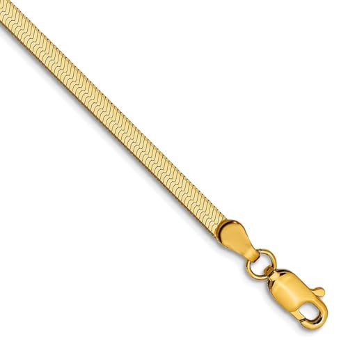 Armband aus 10 Karat massivem Gelbgold, 2,5 mm, seidiges Fischgrätenmuster, Gliederarmband für Damen und Herren, 20 centimeters, Metall Seide Knochen Metall Seide, Kein Edelstein Armband aus 10 Karat massivem Gelbgold, 2,5 mm, seidiges Fischgrätenmuster, Gliederarmband für Damen und Herren, 20 centimeters, Metall Seide Knochen Metall Seide, Kein Edelstein von JewelryWeb