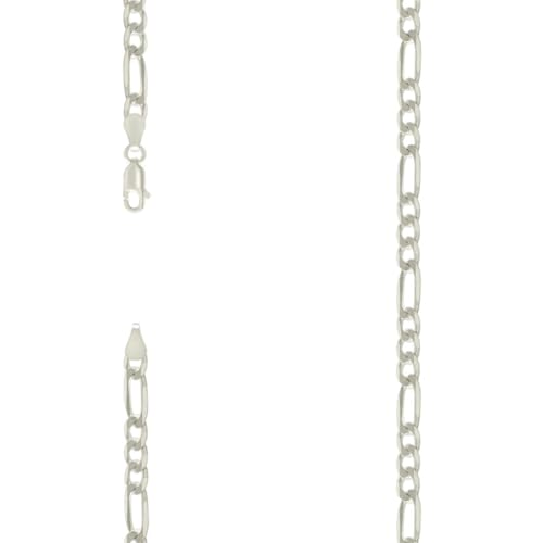 Armband aus 925er-Sterlingsilber, massiv, klassisch, Figaro, versilbert, 6,0 mm, 20 cm, Gliederarmband für Damen von JewelryWeb