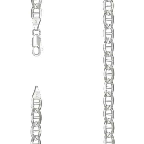 Armband aus 925er-Sterlingsilber, massiv, klassisch, Mariner-Kette, 6 mm, 20 cm, Gliederarmband für Damen und Herren Armband aus 925er-Sterlingsilber, massiv, klassisch, Mariner-Kette, 6 mm, 20 cm, Gliederarmband für Damen und Herren von JewelryWeb
