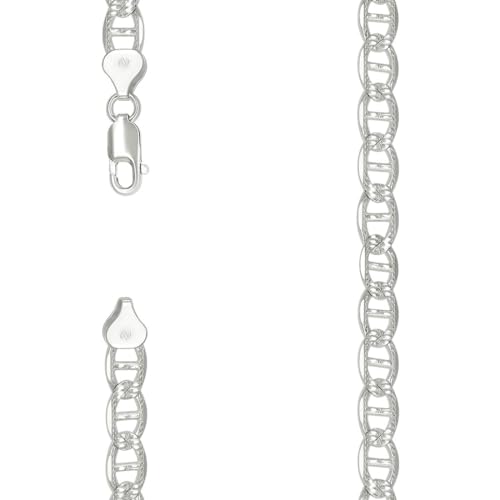 Armband aus 925er-Sterlingsilber, massiv, klassische Mariner-Kette, 8 mm, 18 cm, Gliederarmband für Damen und Herren von JewelryWeb