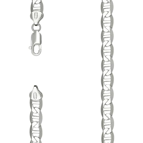 Armband aus 925er-Sterlingsilber, massiv, klassische Mariner-Kette, 8 mm, 20 cm, Gliederarmband für Damen und Herren von JewelryWeb