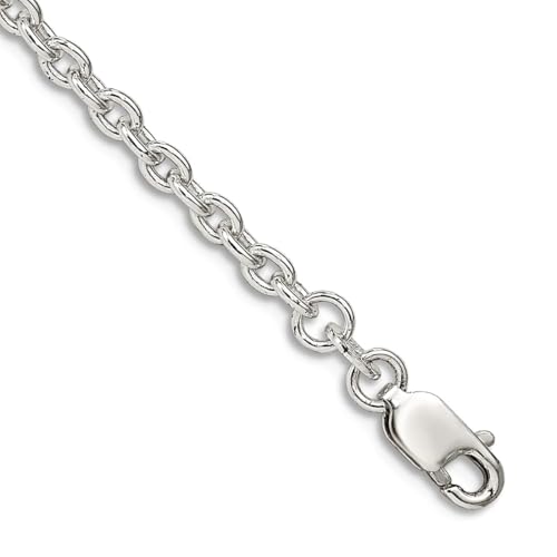 Armband aus 925er-Sterlingsilber, poliert, 2,75 mm, 20 cm, Karabinerverschluss, Gliederarmband für Damen und Herren von JewelryWeb