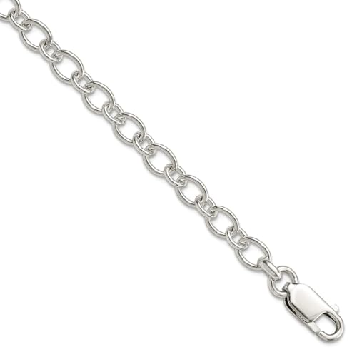 Armband aus 925er-Sterlingsilber, poliert, Karabinerverschluss, 6 mm breit, Gliederarmband für Damen, 17 centimeters, Metall Silber Sterling-Silber, Kein Edelstein von JewelryWeb