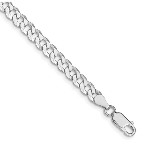 Armband aus 925er-Sterlingsilber, rhodiniert, 5 mm, abgeschrägt, 23 cm, Gliederarmband für Damen und Herren Armband aus 925er-Sterlingsilber, rhodiniert, 5 mm, abgeschrägt, 23 cm, Gliederarmband für Damen und Herren von JewelryWeb