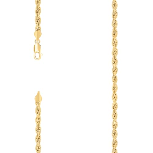 Armband aus massivem 925er-Sterlingsilber, gelb, 4,5 mm, 20 cm, Gliederarmband für Damen und Herren von JewelryWeb